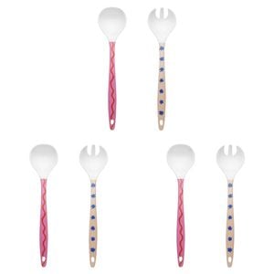 3x 2pc Porto Sole Outdoor Entertaining Salad Servers 29cm Multi-Coloured