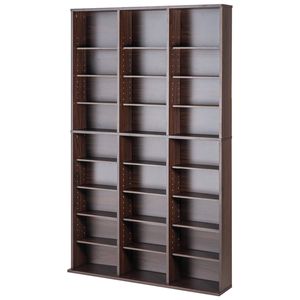 VEVOR Media Storage Cabinet Deep Brown with 9 Layers Adjustable DVD Shelves 756 CDs Espresso