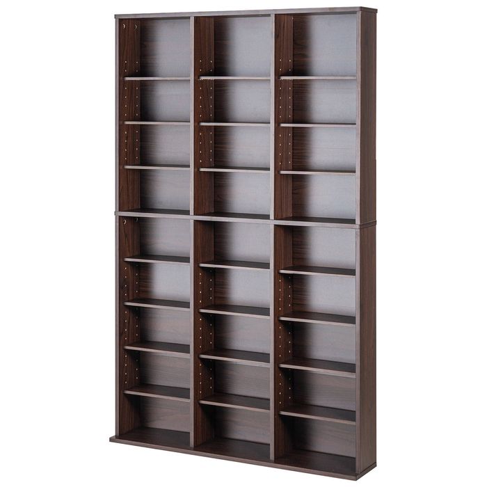 VEVOR Media Storage Cabinet Deep Brown with 9 Layers Adjustable DVD Shelves 756 CDs Espresso