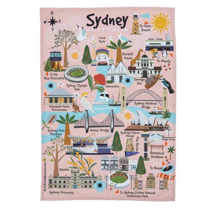 Ashdene Land Down Under Kitchen Towel - Sydney