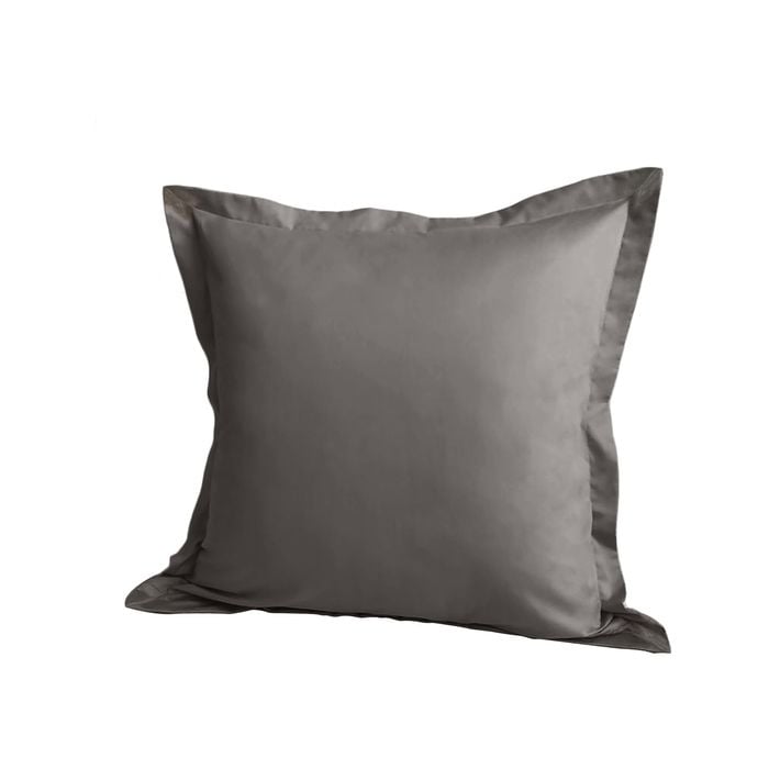 CottonMore A Pair of 100% Cotton 650tc Sateen Steel Grey European Covers 65x65cm+5cm