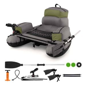 Costway Inflatable Water Fishing Tube Boat W/hand Pump Paddle