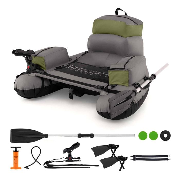 Costway Inflatable Water Fishing Tube Boat W/hand Pump Paddle