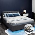 Artiss Fabric Bed Frame Queen Gas Lift Beds Base