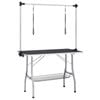 vidaXL Adjustable Dog Grooming Table with 2 Loops and Basket Pet Bath Table