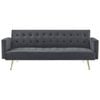 Foret 3 Seater Sofa Bed Lounge Recliner Couch Futon Chair Velvet Fabric Grey