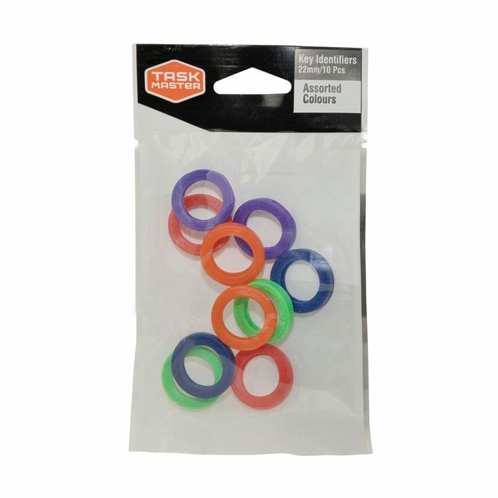Taskmaster 22mm Key Identifiers Assorted Colours - 10 Pack
