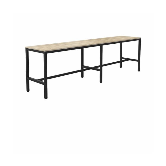 Olg Axis Bar Leaner Black Frame New Oak Ravine Top L3200mm X W750mm