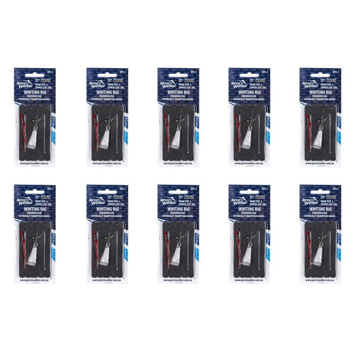 10x Jarvis Walker Paternoster Whiting Rig with 30g Sinker Size 4