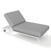 Nordhavn Single Grey Reclining Sun Lounger, Outdoor Folding Sunbed, Sofa Day Bed
