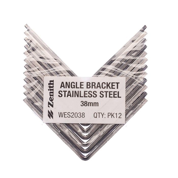 Zenith 38mm Stainless Steel Angle BracketÂ - 12 Pack