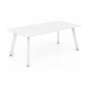 Olg Flare Table 4 Leg White Frame White Top L1800mm X W1200mm