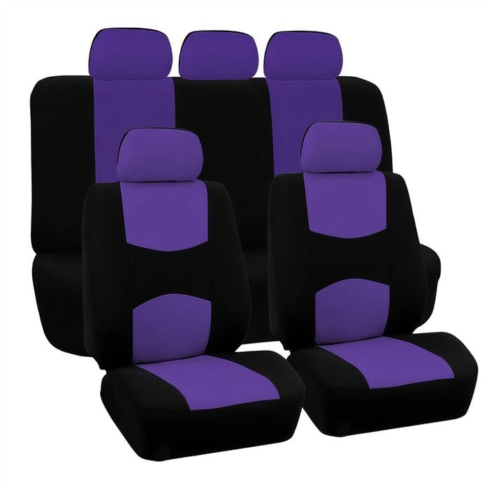 Catzon Car Seat Covers Full Set Universal Fit Interior Accessories For Truck Van Suv-purple