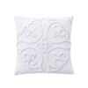 Bianca Ella Square White Cotton Chenille Cushion 43x43cm