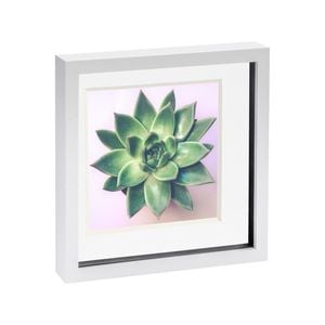 Nicola Spring 10" x 10" White 3D Box Photo Frame - 8" x 8" Mount