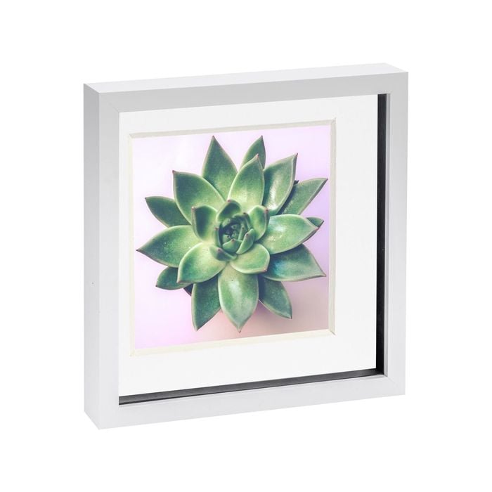 Nicola Spring 10" x 10" White 3D Box Photo Frame - 8" x 8" Mount