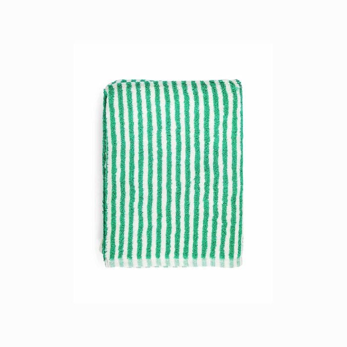 Miss April Green Striped 80x55 Bath Mat