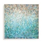 Artey | Blocked Abstract - Framed Canvas - White - 140 x 140cm