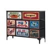 Oikiture 8 Chest of Drawers Fabric Storage Cabinet Retro Dresser Vintage Lowboy