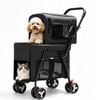Advwin Pet Stroller Dog Pram Large Cat Carrier Travel Foldable 4 Wheels Double