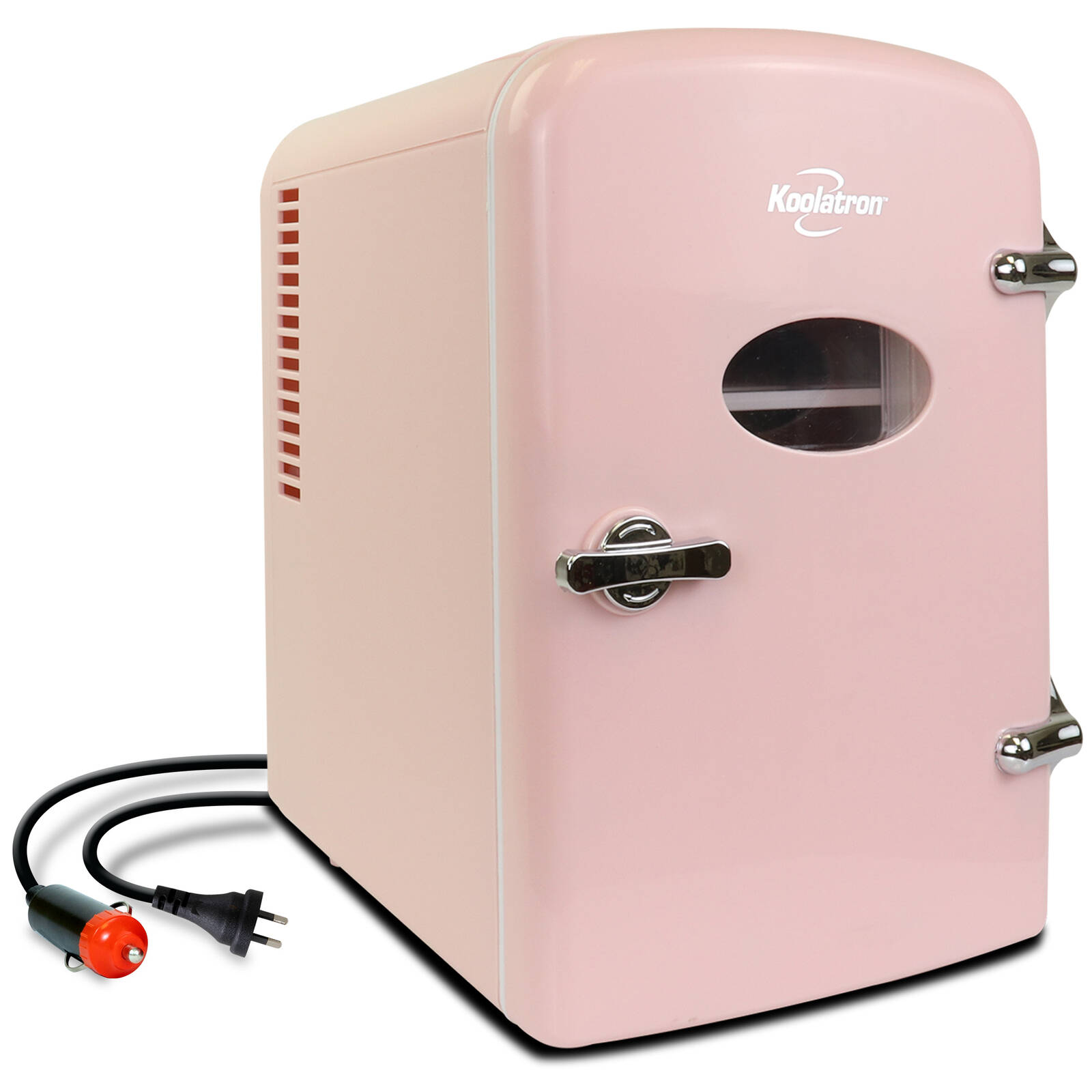 Koolatron 4l Pink Retro Mini Fridge Portable Refrigerator Personal Cooler