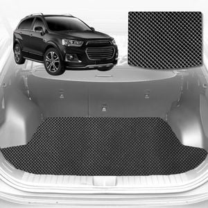 6D Diamond Car Boot Mat for Holden Captiva 7 CG II2016-2018-(3rd Row folded/5 seater)-Cargo Mat-Black-Outback GT