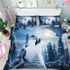 3D Forest Full Moon Wolf 111 Bedding Set Pillowcases Quilt Duvet Cover Set Queen King