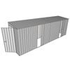 Build-A-Shed 1.2 x 6.0 x 2.0m Tunnel Shed Tunnel Hinged Door with 2 Sliding Side Doors - Zinc