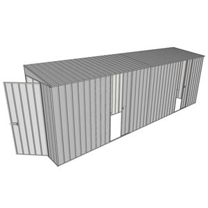 Build-A-Shed 1.2 x 6.0 x 2.0m Tunnel Shed Tunnel Hinged Door with 2 Sliding Side Doors - Zinc