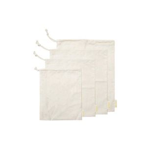 J Elliot Home Lemonade Karma Set of 4 Cotton Natural Muslin Storage Bag Set