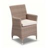 Roman Outdoor Wicker Dining Arm Chair Brushed Wheat & Cream Cushions