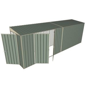 Build-A-Shed 1.2 x 6.0 x 2.0m Skillion Double Hinged Side Doors Shed - Green