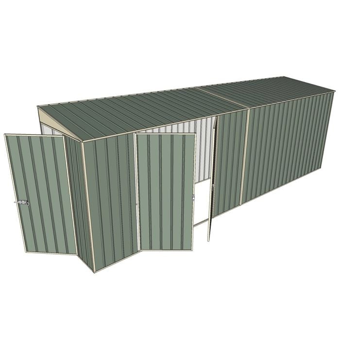 Build-A-Shed 1.2 x 6.0 x 2.0m Skillion Double Hinged Side Doors Shed - Green