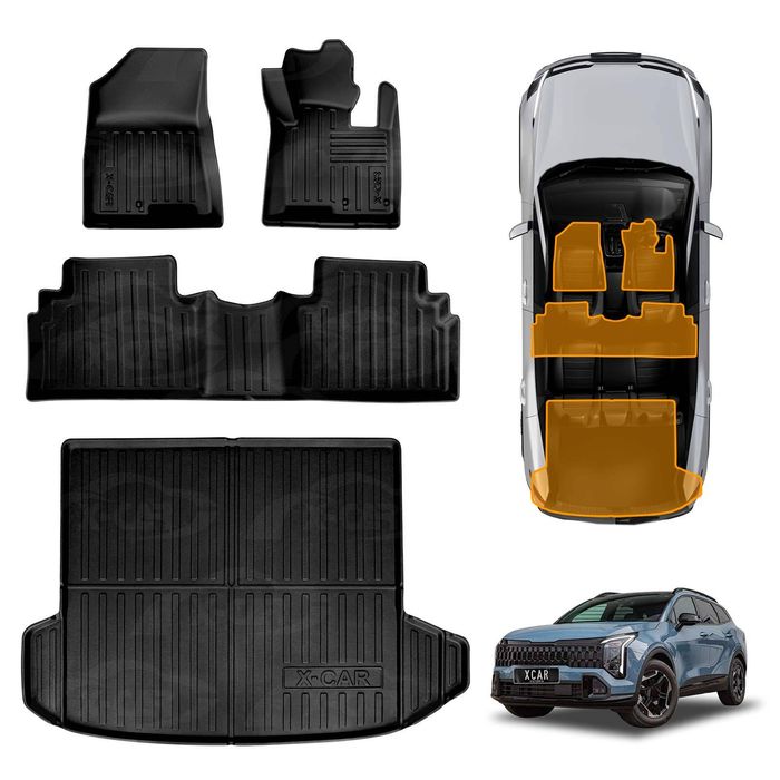 Floor Mats Boot Liner for Kia Sportage NQ5 PE 2026-Onwards Without Subwoofer Cargo Trunk