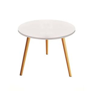 SOGA 60x60 White Side Table