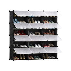 SOGA 8 Tier 3 Column Shoe Rack Organizer Storage Stackable