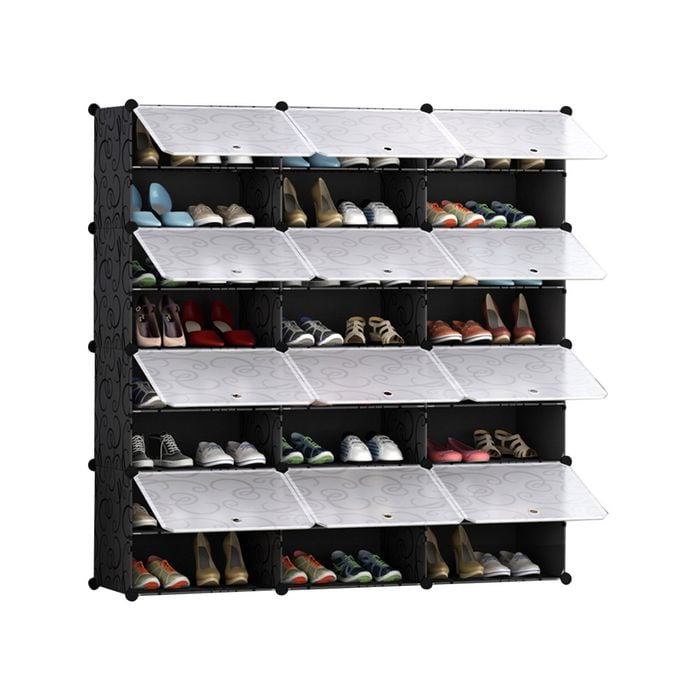 SOGA 8 Tier 3 Column Shoe Rack Organizer Storage Stackable