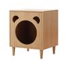 Oikiture Pet Storage Cabinet Cat House Side Table Hidden Litter Box Natural