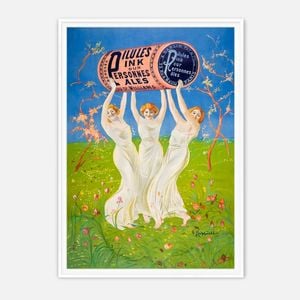 Galrie Vintage Art Nouveau Poster by Dr. Williams Three Elegant Women with Pillules Ink, White Frame, 50 x 70cm (20 x 28inch)