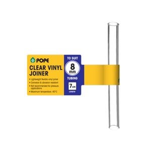 Pope 8mm x 7cm Clear Vinyl Tubing Joiner