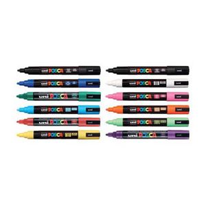 Uni Posca Bullet Tip Markers (12pk) (Assorted A)