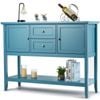 Costway Buffet Sideboard Storage Cabinet Wooden Kitchen Blue