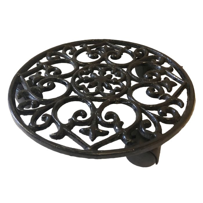 Eden 30.5cm Heavy Duty Round Cast Iron Pot Plant Trolley