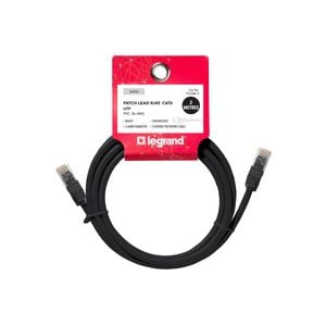 Legrand 2m Black Cat6 RJ45 UTP Patch Lead