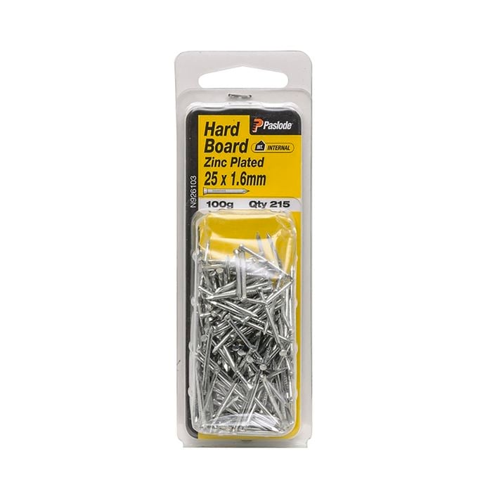 Paslode 25 x 1.6mm Zinc Plated Hard Board Nail - 215 Pack