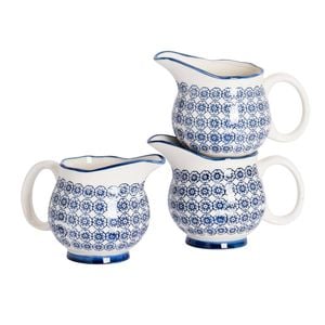 Nicola Spring 6 Piece Hand Printed Milk Jugs Set - 300ml - Navy