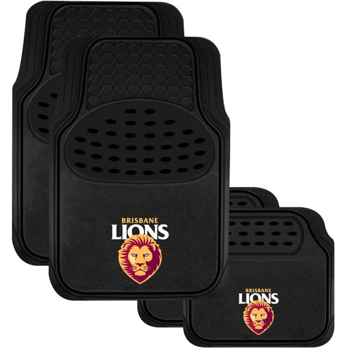 BRISBANE LIONS Official AFL Universal Rubber Car Floor Mats Carpet