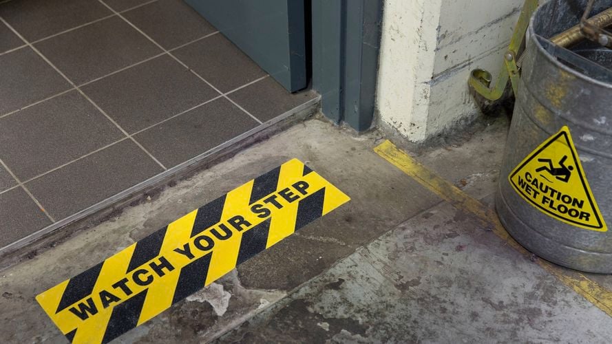 Watch your step adhesive.