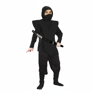 More Than Party Kids Ninja Costume Complete Ensemble w/ Hood Mouth Cover 6-9y