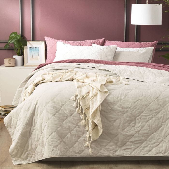 Renee Taylor Single/Double Attwood Cotton Quilted Coverlet Set Dove
